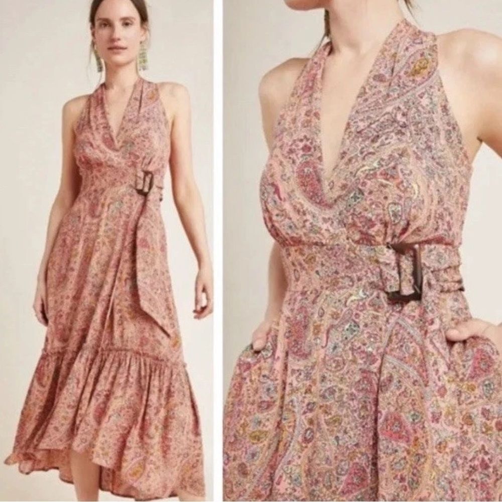 Anthropologie Marfa‎ Pink Paisley Dress 4